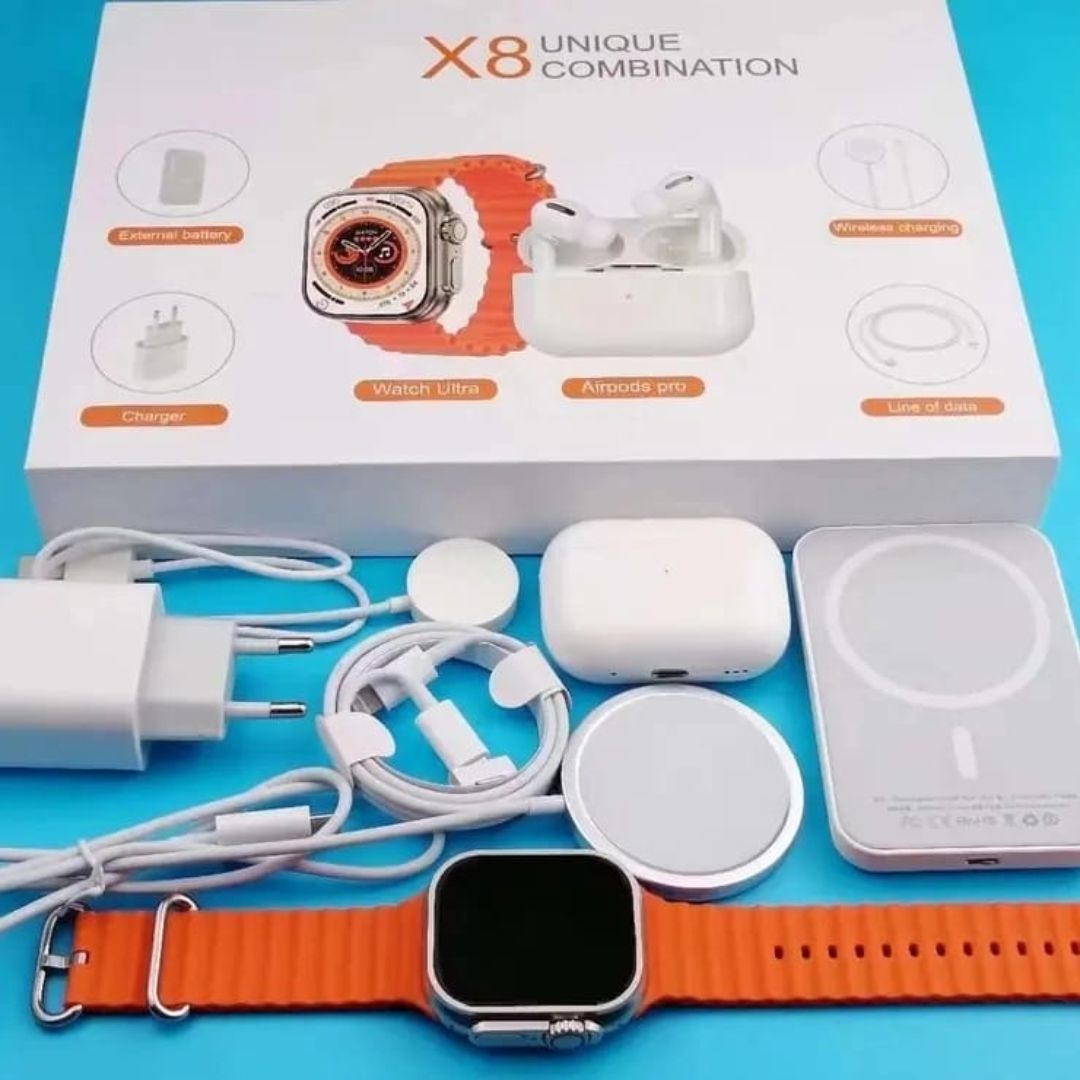 Reloj Smart Watch X8 Ultra + Audifonos. Combo 6x1